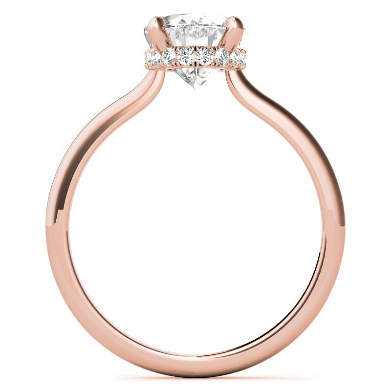 Oval Hidden Halo Moissanite Engagement Ring