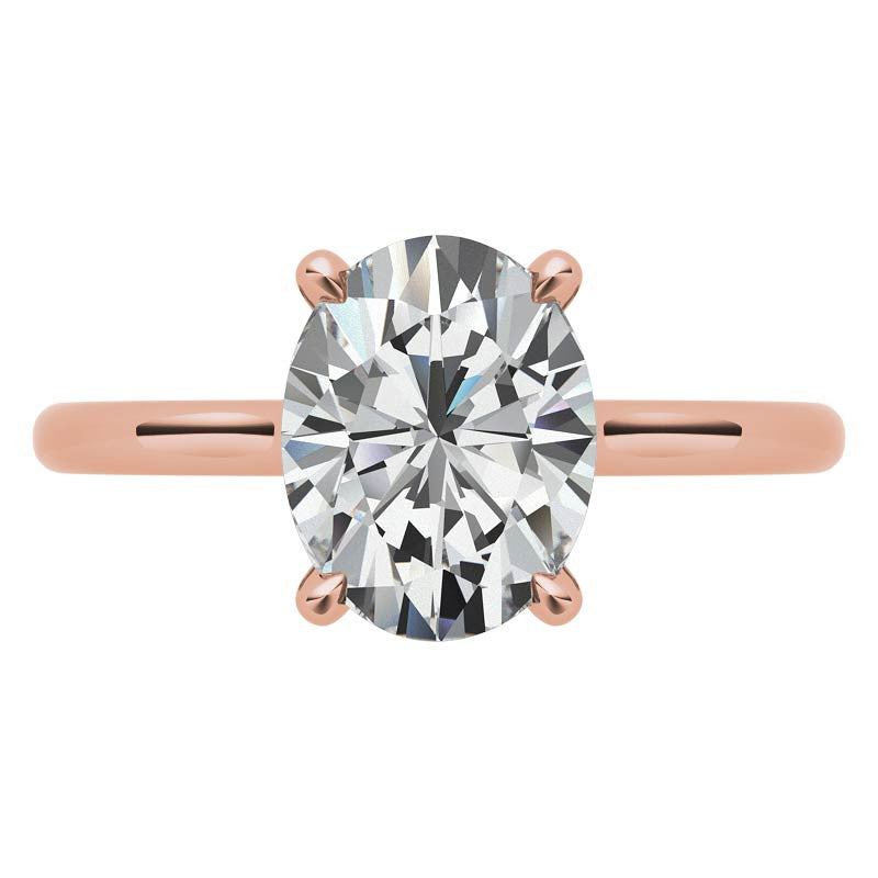 Oval Hidden Halo Moissanite Engagement Ring