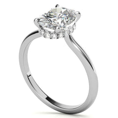 Oval Hidden Halo Moissanite Engagement Ring