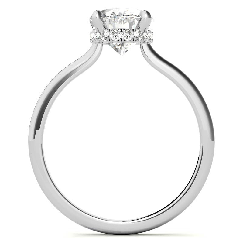 Oval Hidden Halo Moissanite Engagement Ring