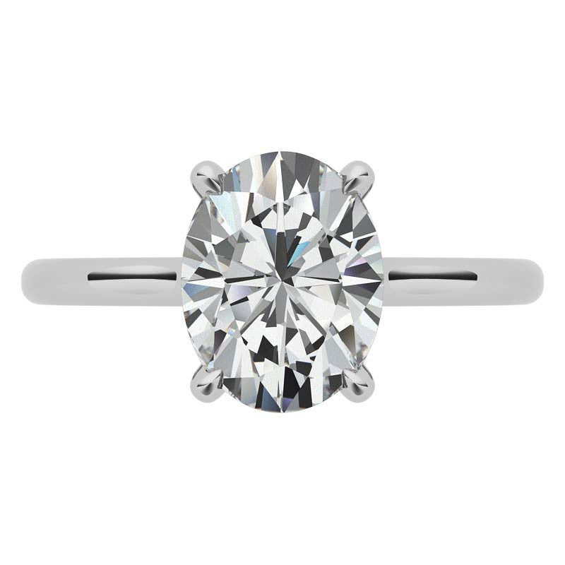 Oval Hidden Halo Moissanite Engagement Ring