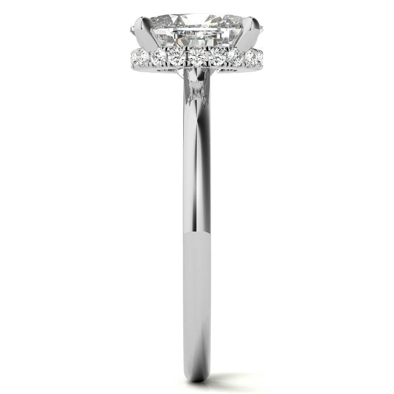 Oval Hidden Halo Moissanite Engagement Ring