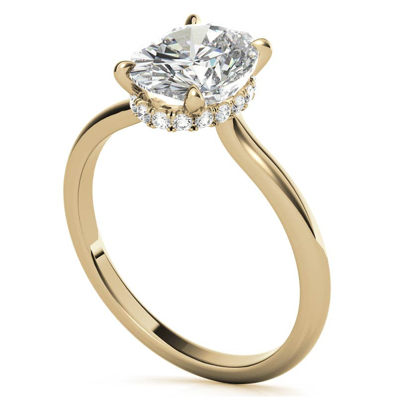 Oval Hidden Halo Moissanite Engagement Ring