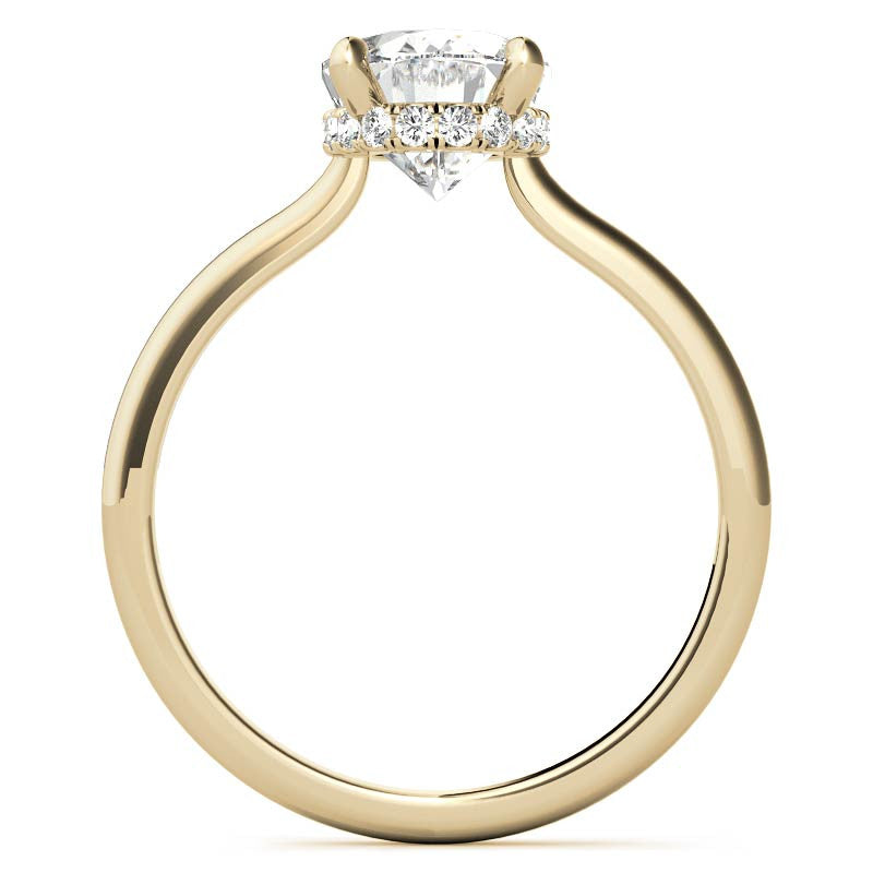 Oval Hidden Halo Moissanite Engagement Ring