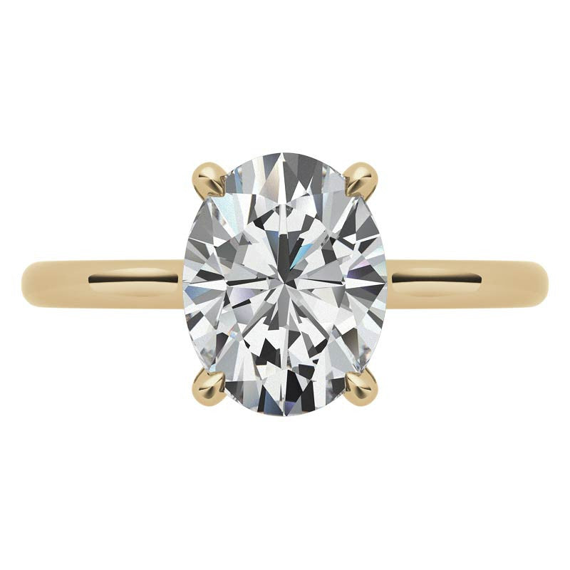 Oval Hidden Halo Moissanite Engagement Ring