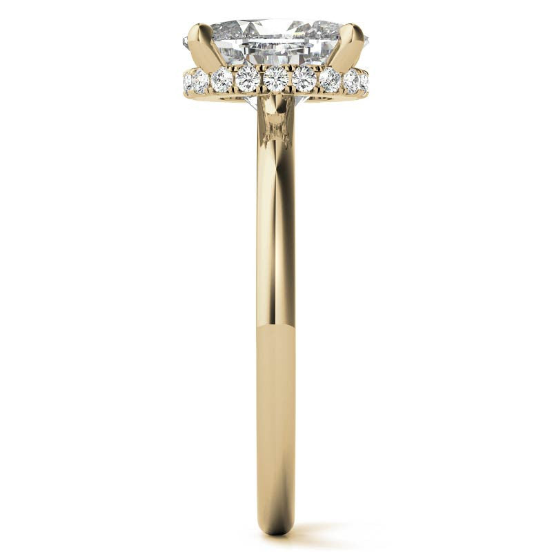 Oval Hidden Halo Moissanite Engagement Ring
