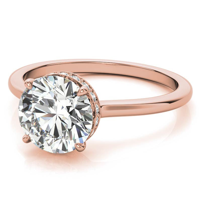 Round 4-Prong Hidden Halo Moissanite Engagement Ring