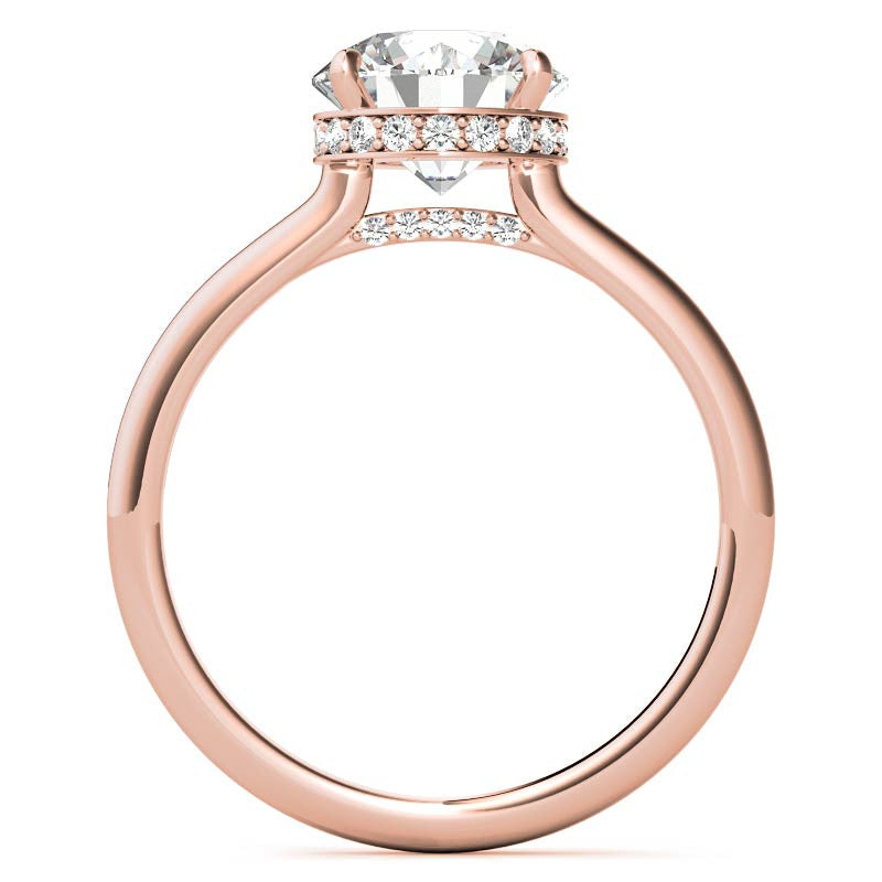 Round 4-Prong Hidden Halo Moissanite Engagement Ring