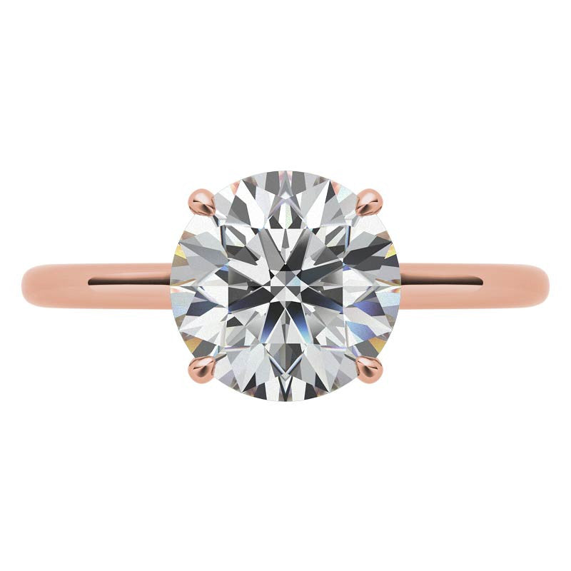 Round 4-Prong Hidden Halo Moissanite Engagement Ring