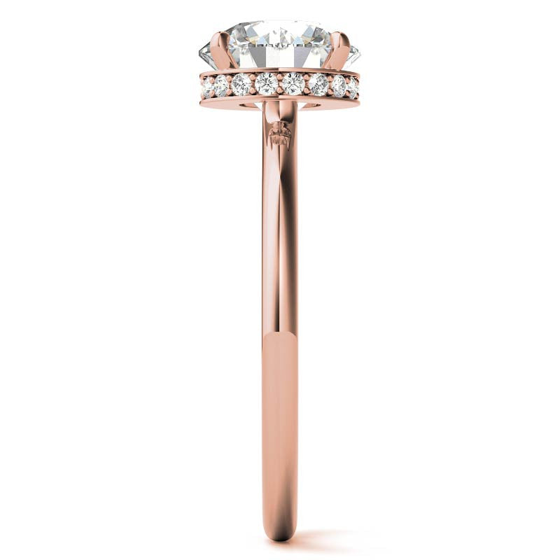 Round 4-Prong Hidden Halo Moissanite Engagement Ring