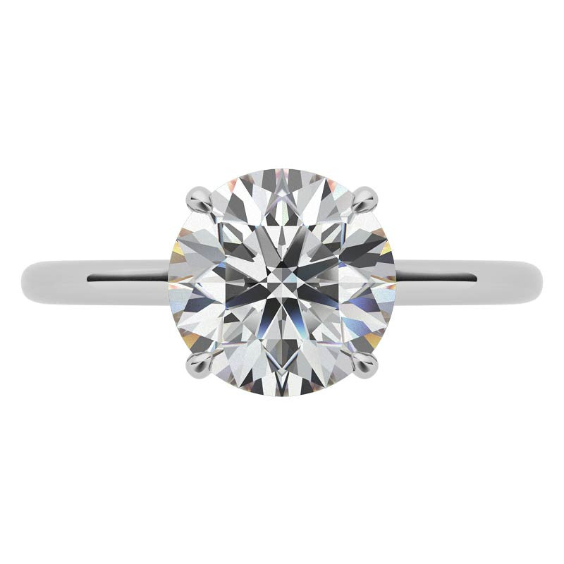 Round 4-Prong Hidden Halo Moissanite Engagement Ring
