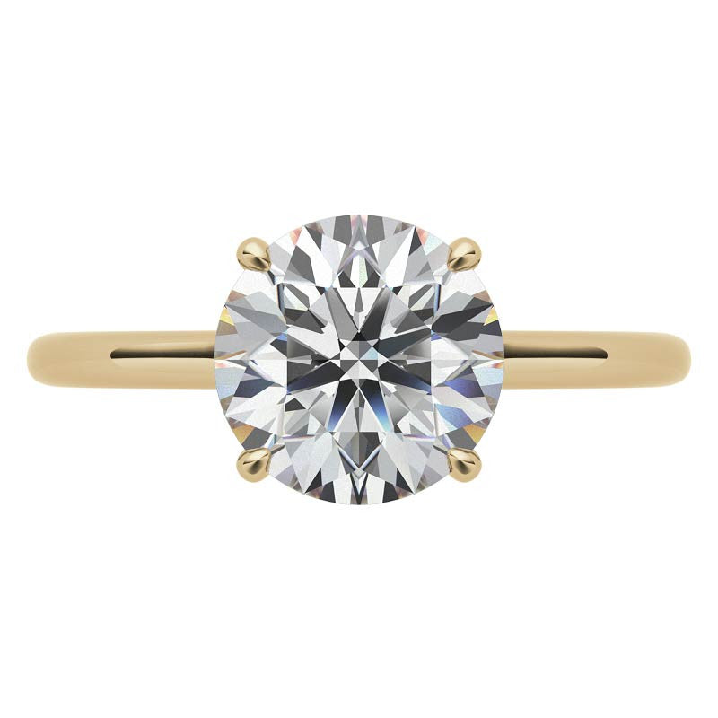 Round 4-Prong Hidden Halo Moissanite Engagement Ring
