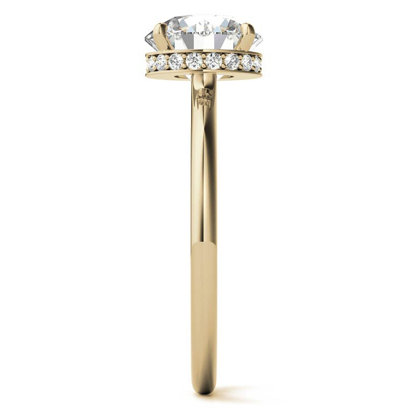 Round 4-Prong Hidden Halo Moissanite Engagement Ring