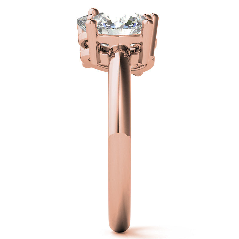 Unique Round and Oval 2-Stone Moissanite Engagement Ring