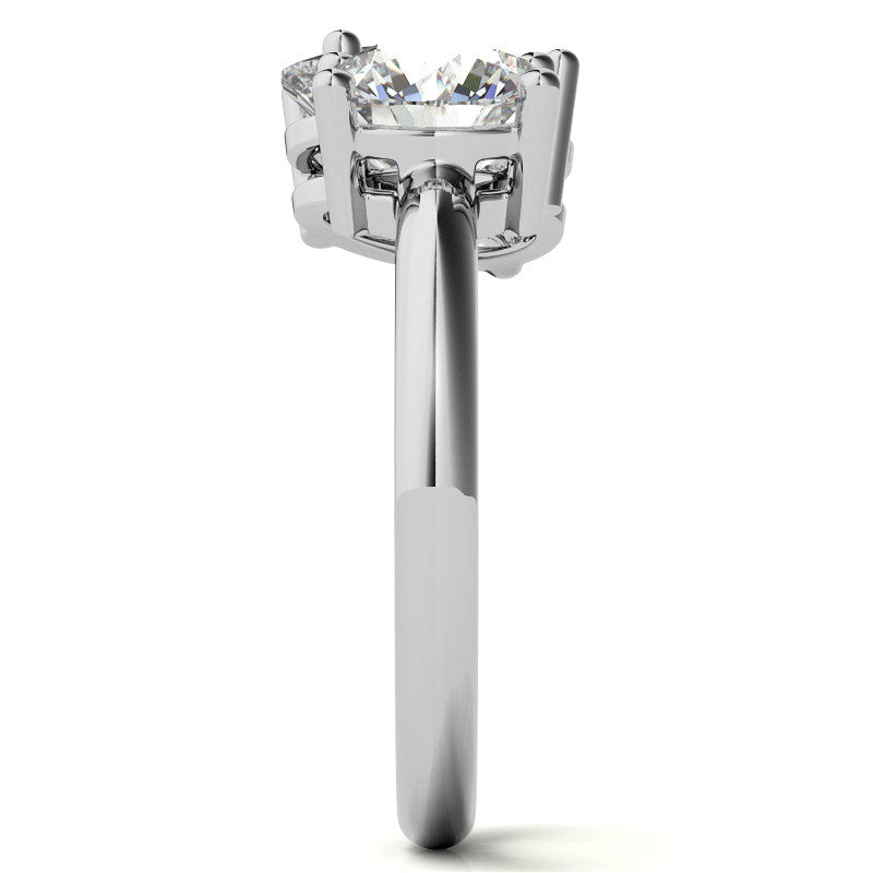 Unique Round and Oval 2-Stone Moissanite Engagement Ring