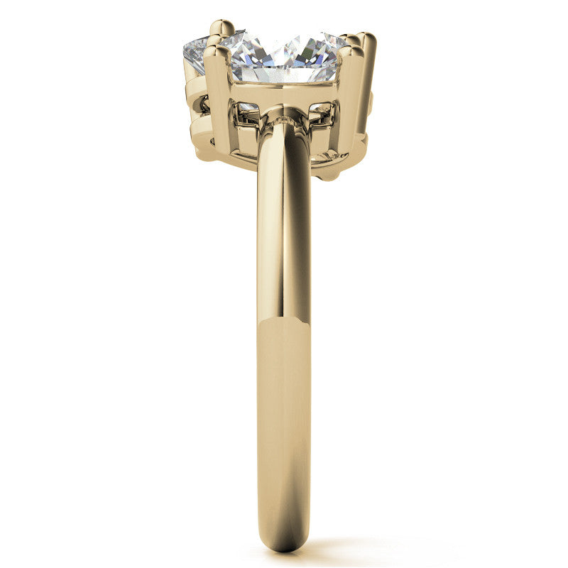 Unique Round and Oval 2-Stone Moissanite Engagement Ring