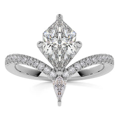 Chevron Shaped Duchess Marquise Moissanite Engagement Ring
