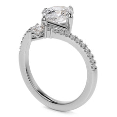 Chevron Shaped Duchess Marquise Moissanite Engagement Ring