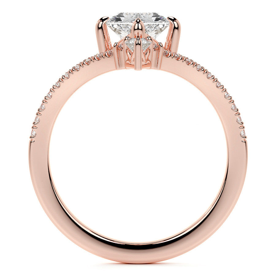 Chevron Shaped Duchess Marquise Moissanite Engagement Ring