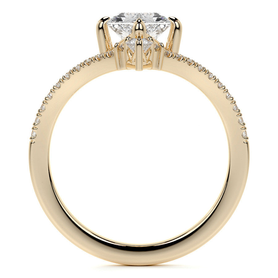 Chevron Shaped Duchess Marquise Moissanite Engagement Ring