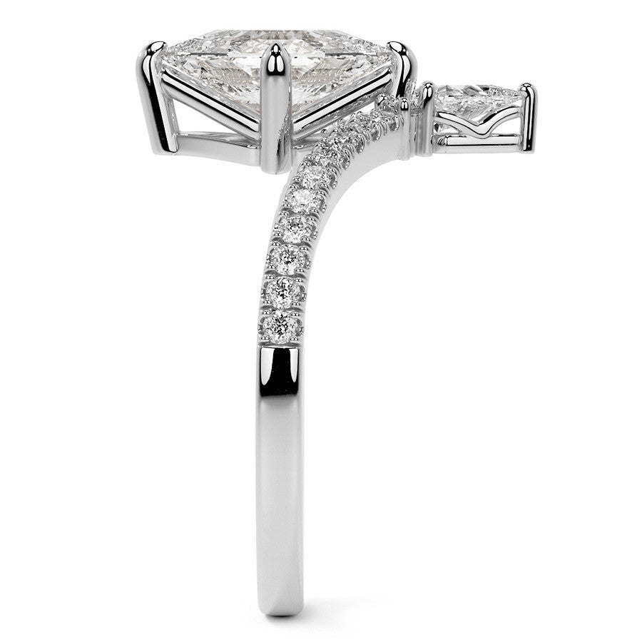 Chevron Shaped Duchess Marquise Moissanite Engagement Ring