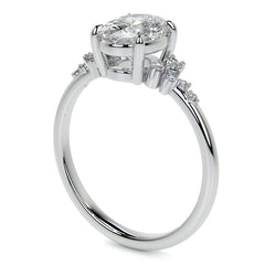 Oval Moissanite Scatter Design Engagement Ring