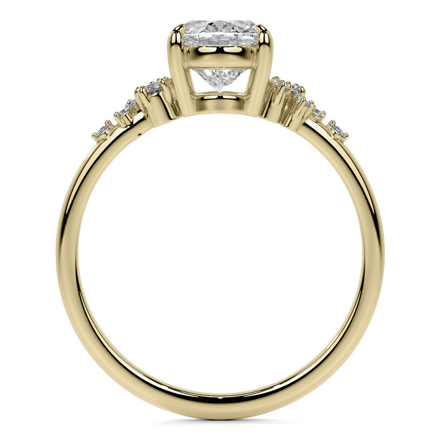 Oval Moissanite Scatter Design Engagement Ring