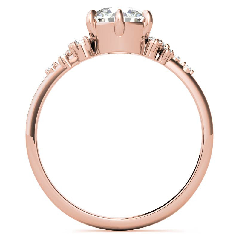 Round Brilliant Moissanite Scatter Design Engagement Ring
