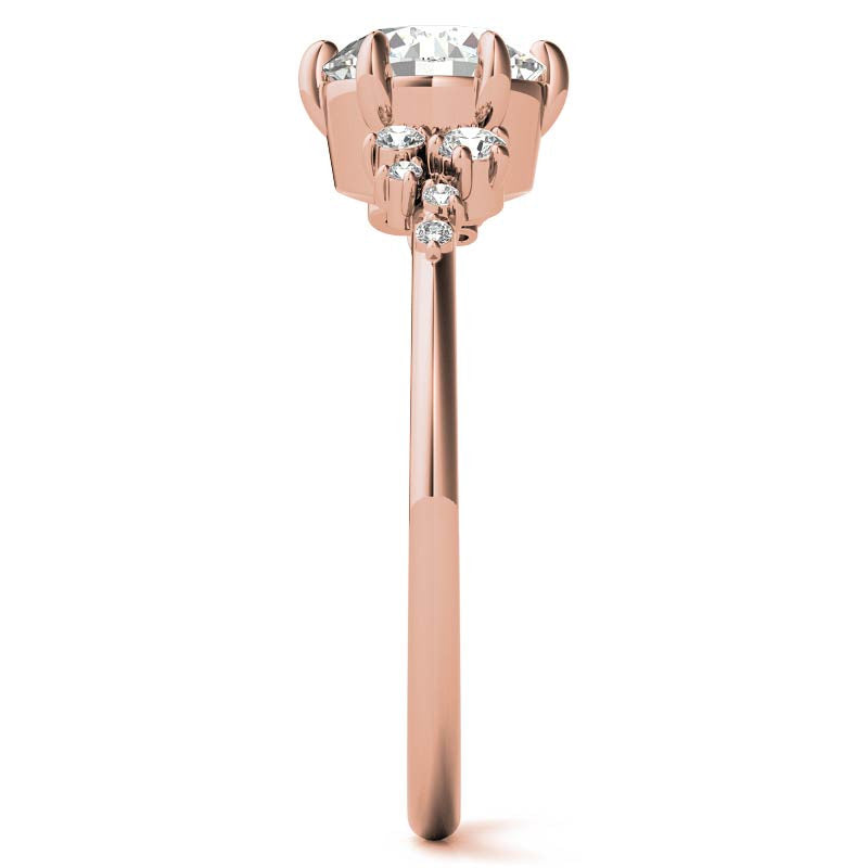 Round Brilliant Moissanite Scatter Design Engagement Ring