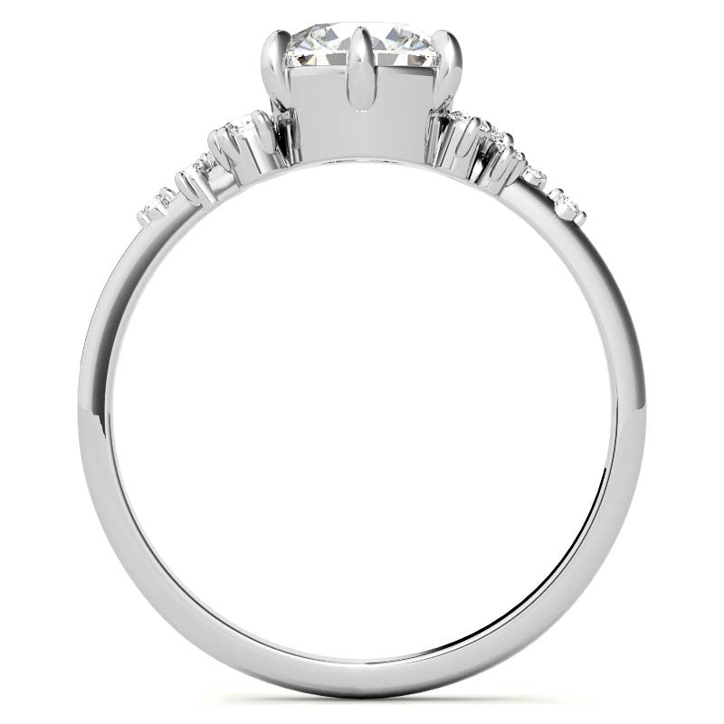 Round Brilliant Moissanite Scatter Design Engagement Ring