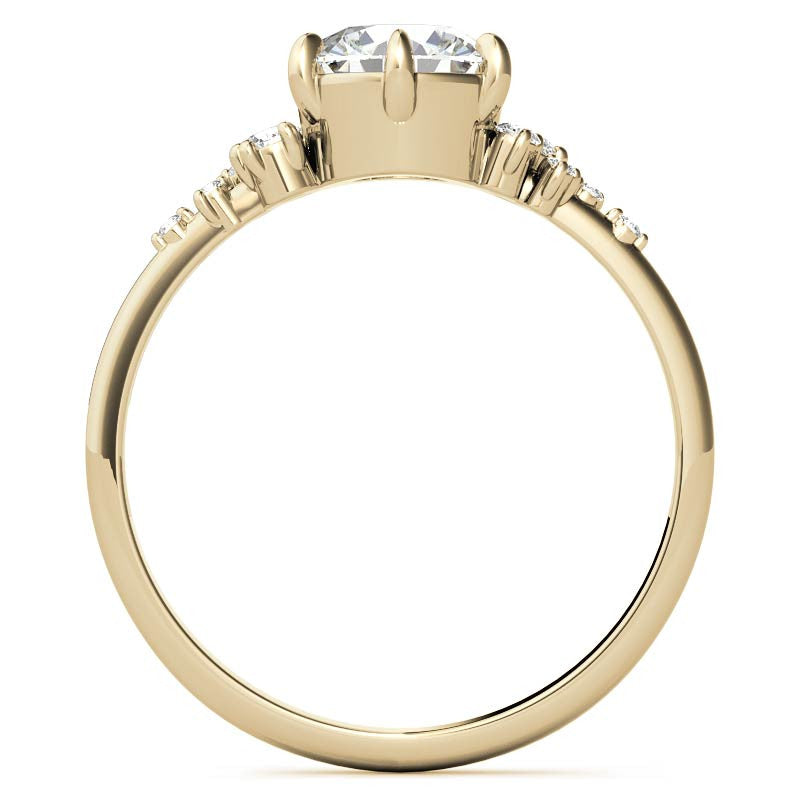 Round Brilliant Moissanite Scatter Design Engagement Ring
