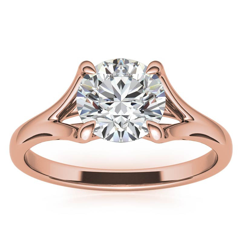 Round Trellis Moissanite Solitaire Ring