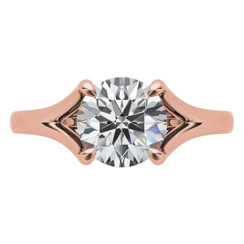 Round Trellis Moissanite Solitaire Ring