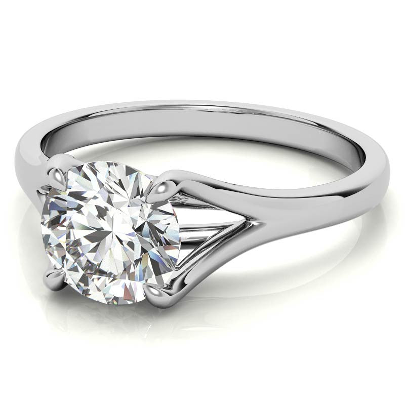 Round Trellis Moissanite Solitaire Ring