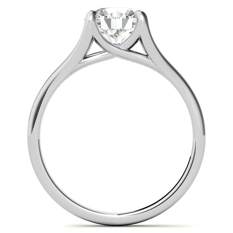 Round Trellis Moissanite Solitaire Ring