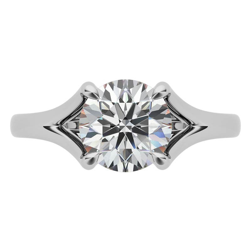 Round Trellis Moissanite Solitaire Ring