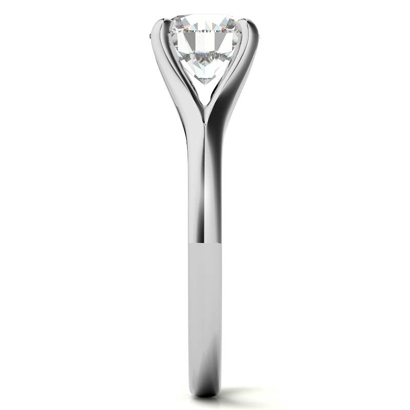 Round Trellis Moissanite Solitaire Ring