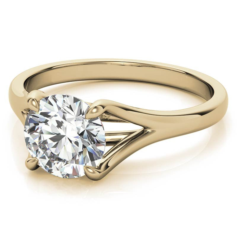 Round Trellis Moissanite Solitaire Ring