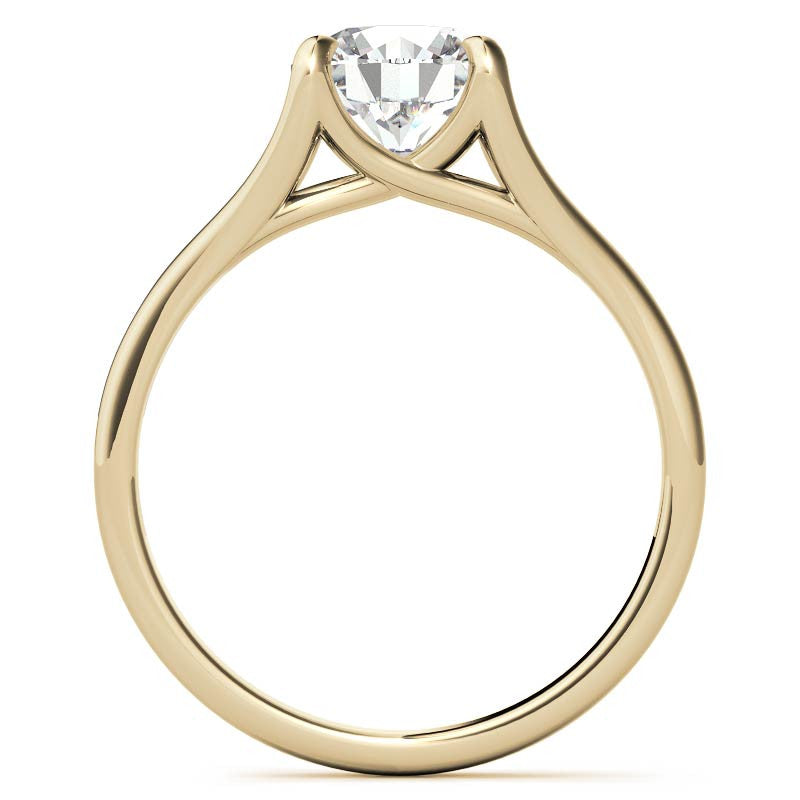 Round Trellis Moissanite Solitaire Ring