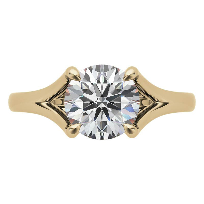 Round Trellis Moissanite Solitaire Ring