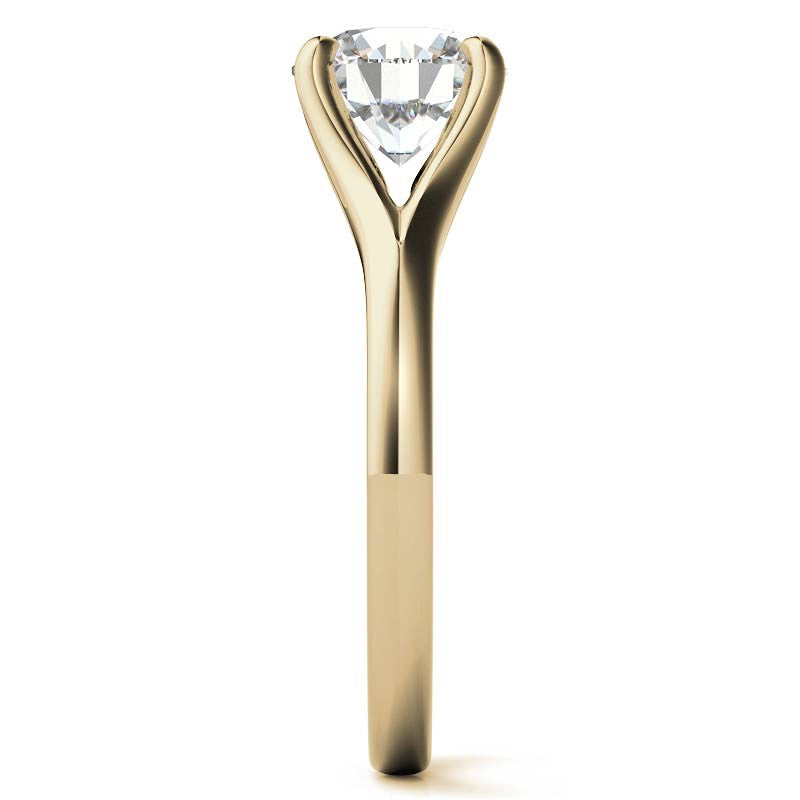 Round Trellis Moissanite Solitaire Ring