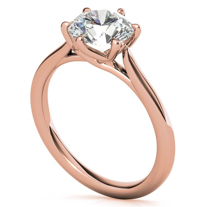 Round 6-Prong Trellis Moissanite Solitaire Ring