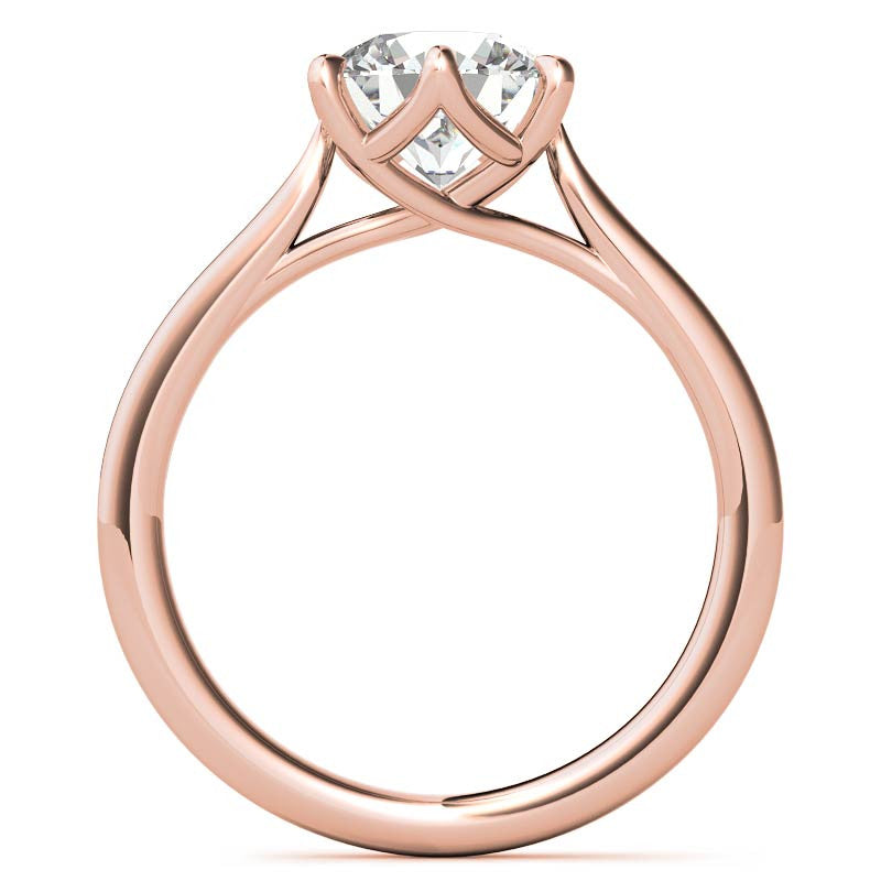 Round 6-Prong Trellis Moissanite Solitaire Ring