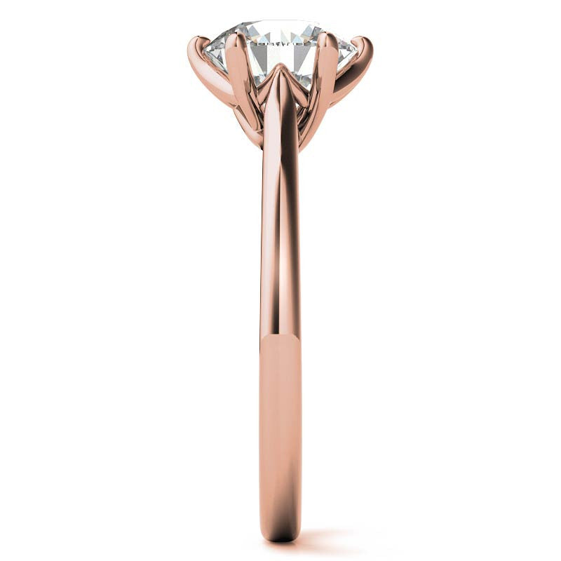 Round 6-Prong Trellis Moissanite Solitaire Ring
