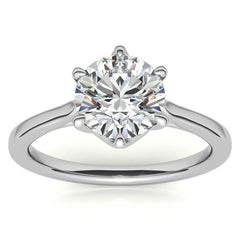 Round 6-Prong Trellis Moissanite Solitaire Ring