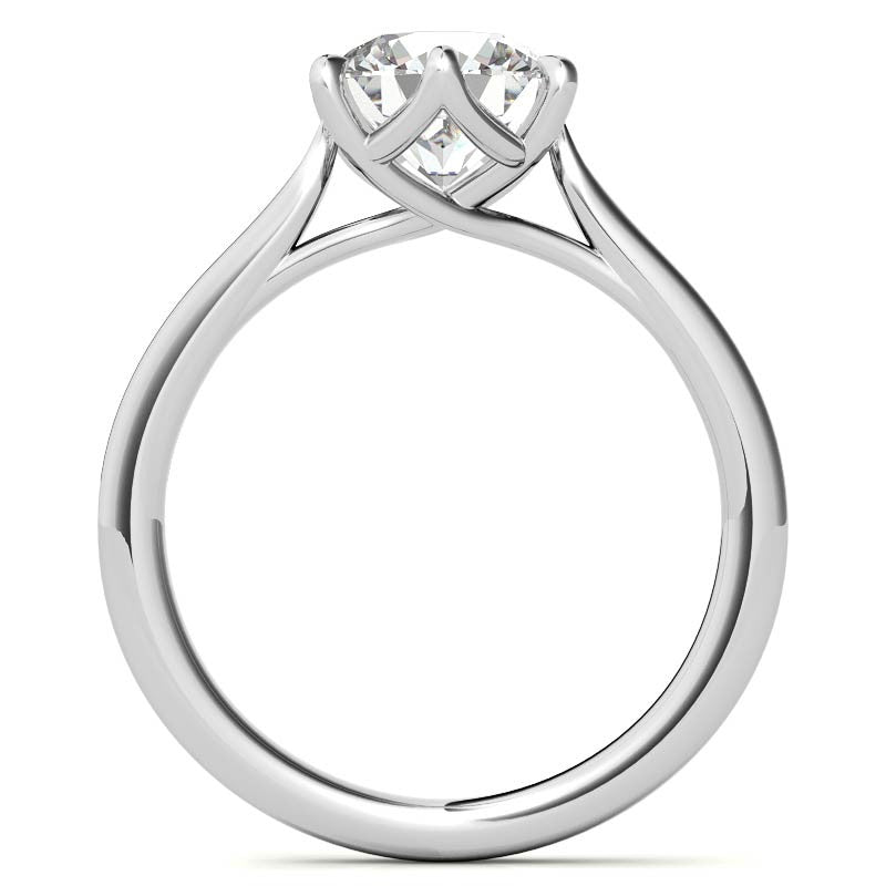 Round 6-Prong Trellis Moissanite Solitaire Ring