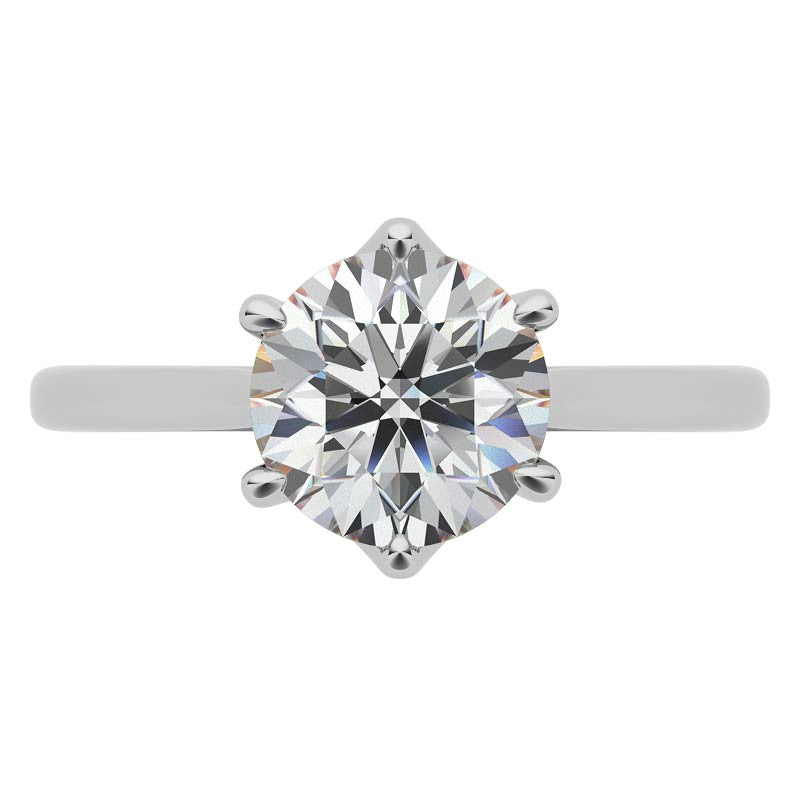 Round 6-Prong Trellis Moissanite Solitaire Ring