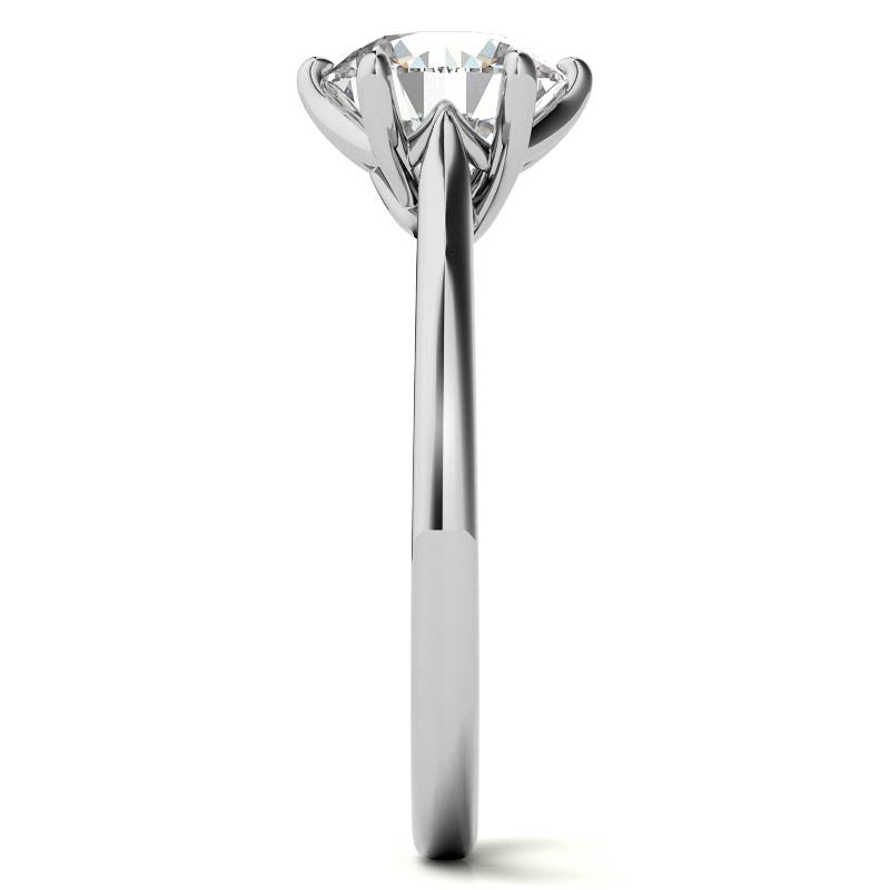 Round 6-Prong Trellis Moissanite Solitaire Ring