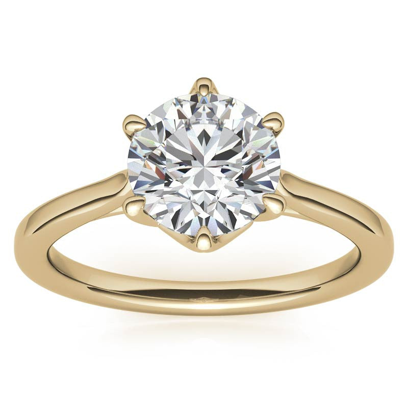 Round 6-Prong Trellis Moissanite Solitaire Ring