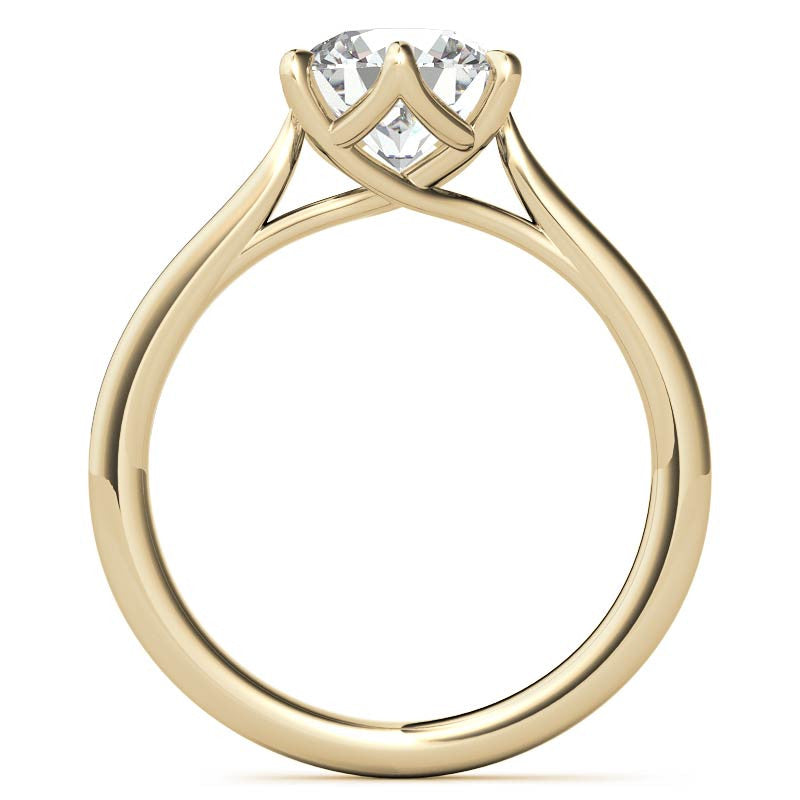 Round 6-Prong Trellis Moissanite Solitaire Ring